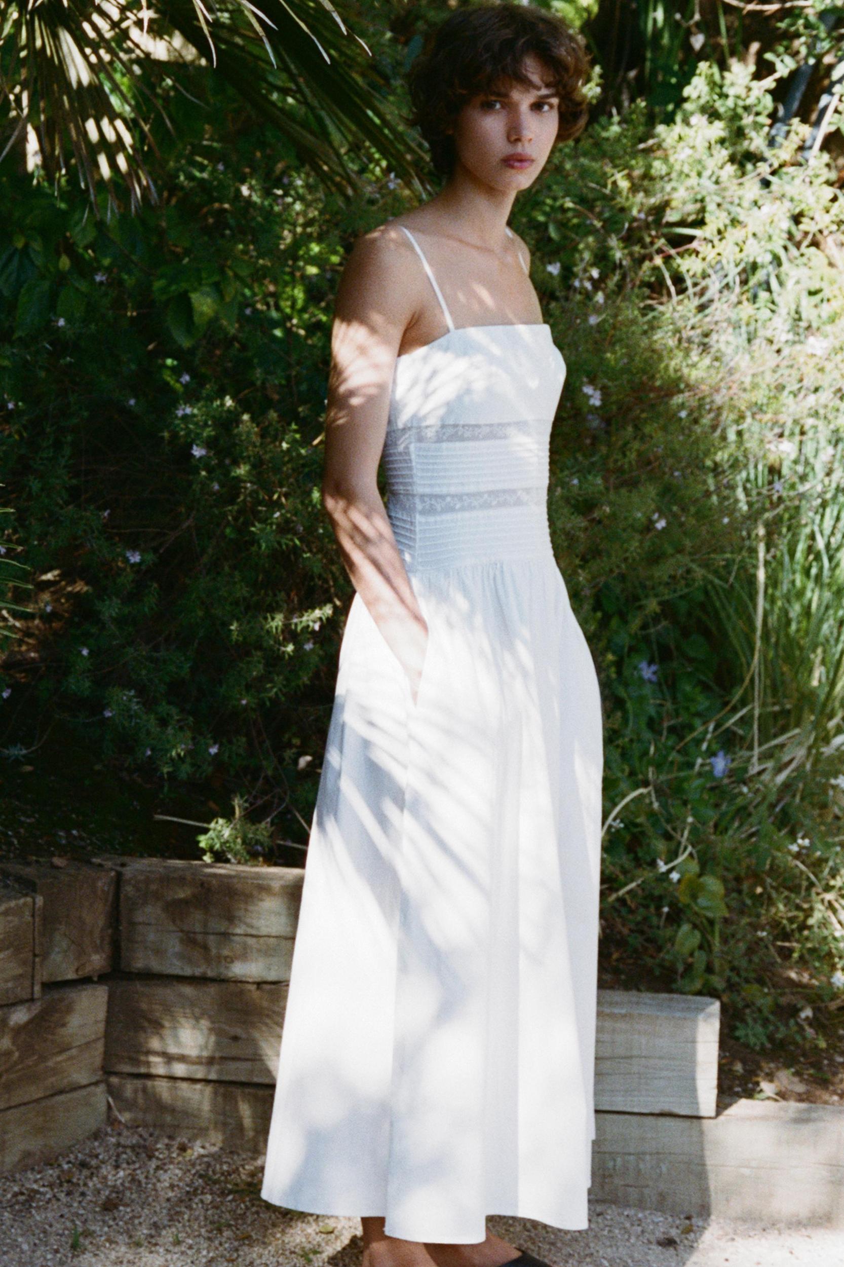 EMBROIDERED POPLIN DRESS Product Image