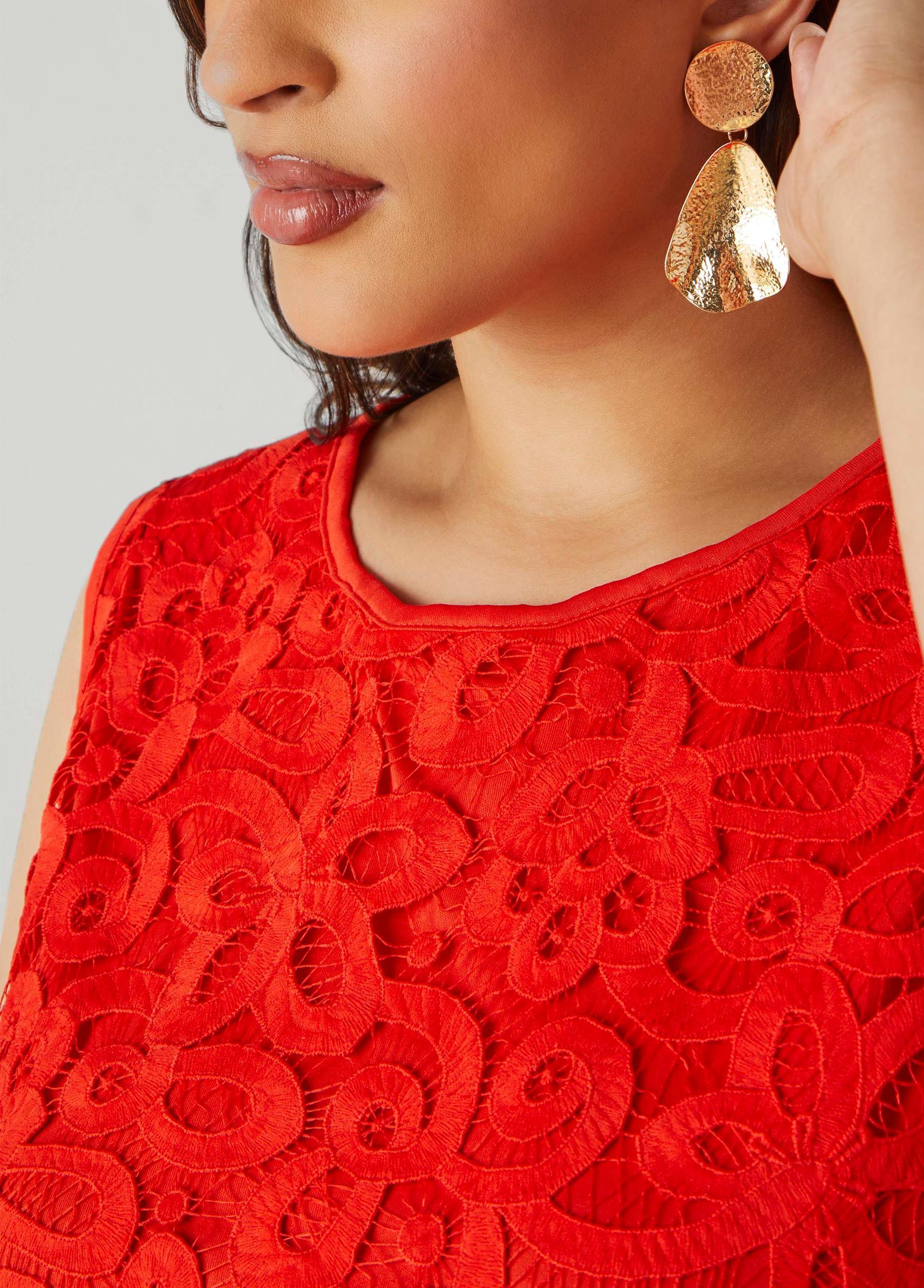 Plus Size Corded Lace Top Ashley Stewart Product Image