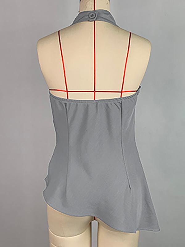 Sleeveless Solid Color Stand Collar Vest Top Product Image