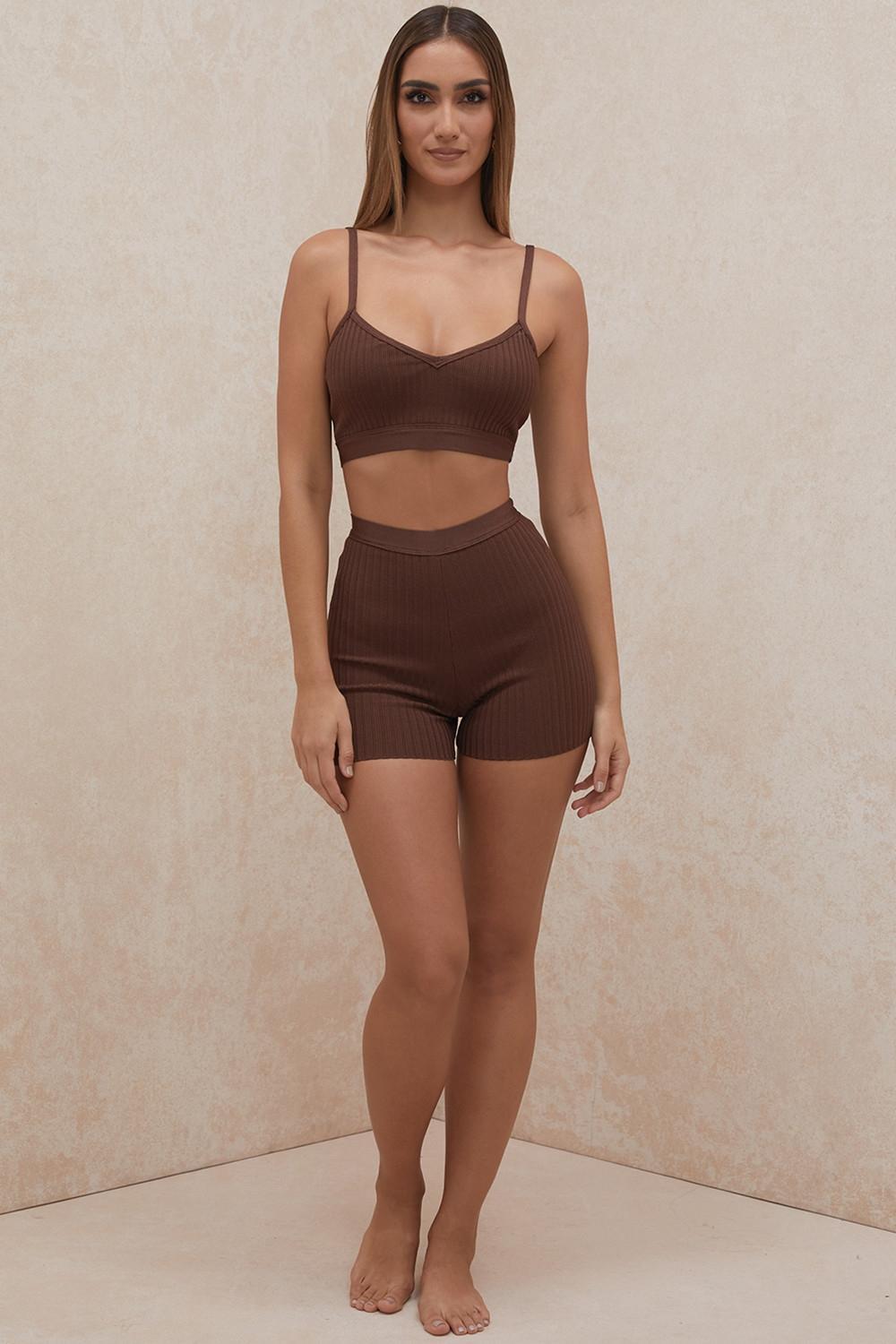 Evie Chocolate Bandage Bralette Product Image