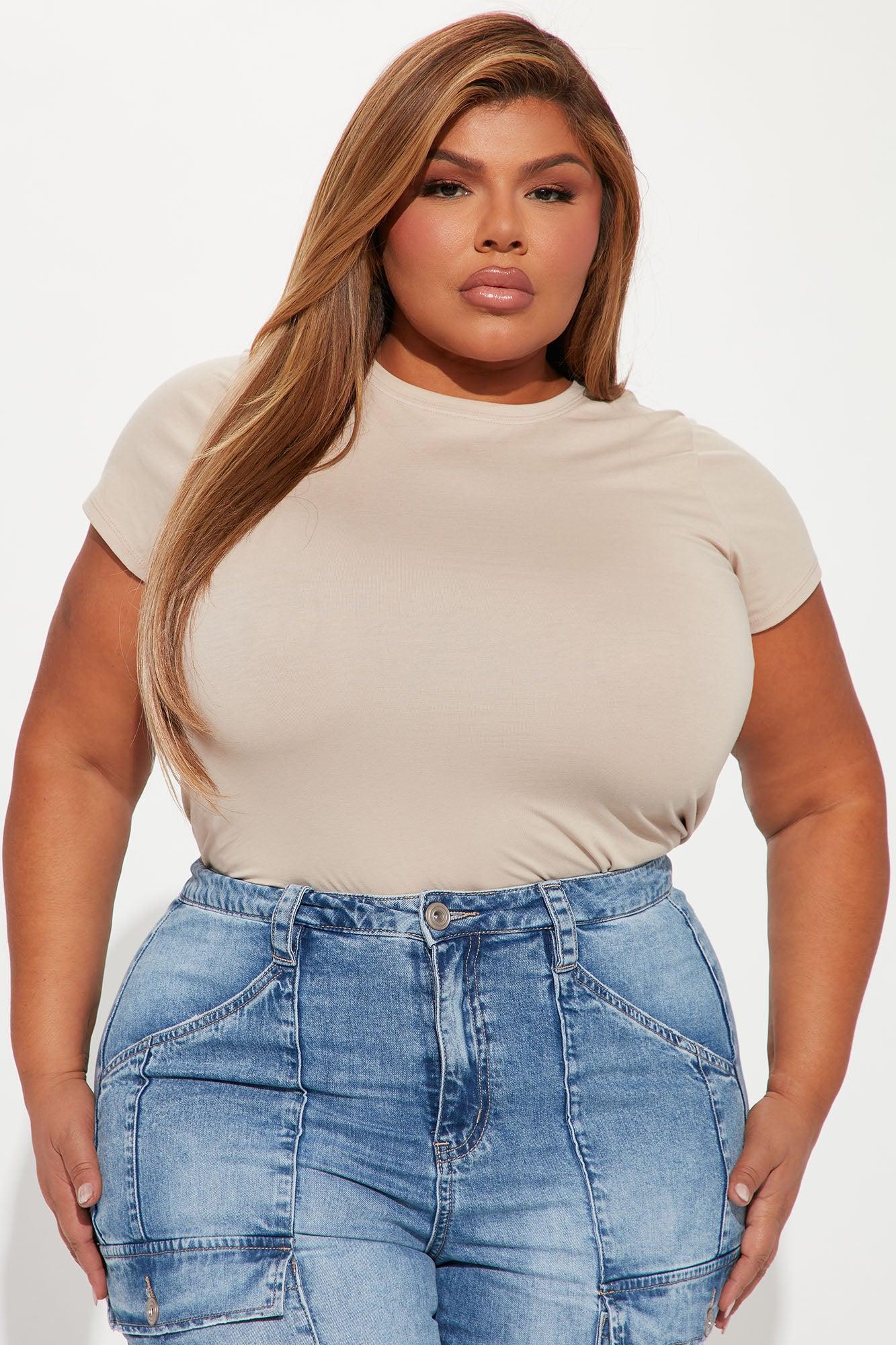 Lily Crew Neck Top - Taupe Product Image