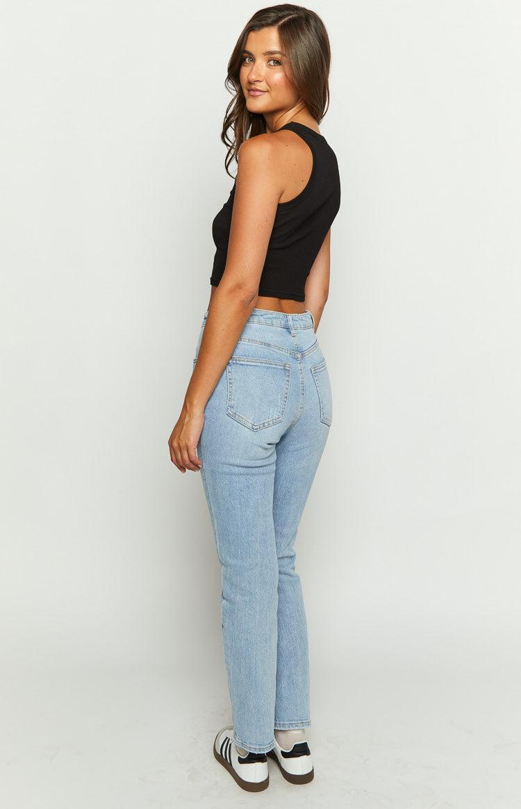 Loui Mid Wash Straight Leg Denim Jeans Product Image