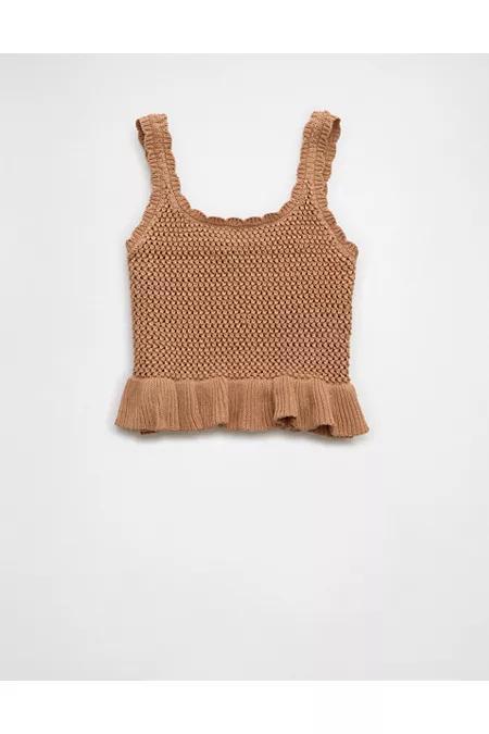 AE Crochet Peplum Tank Top Women's Product Image