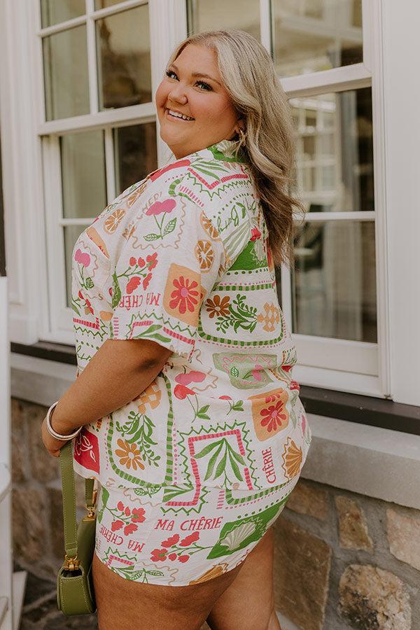 Ma Cherie Button Up Top Curves Product Image