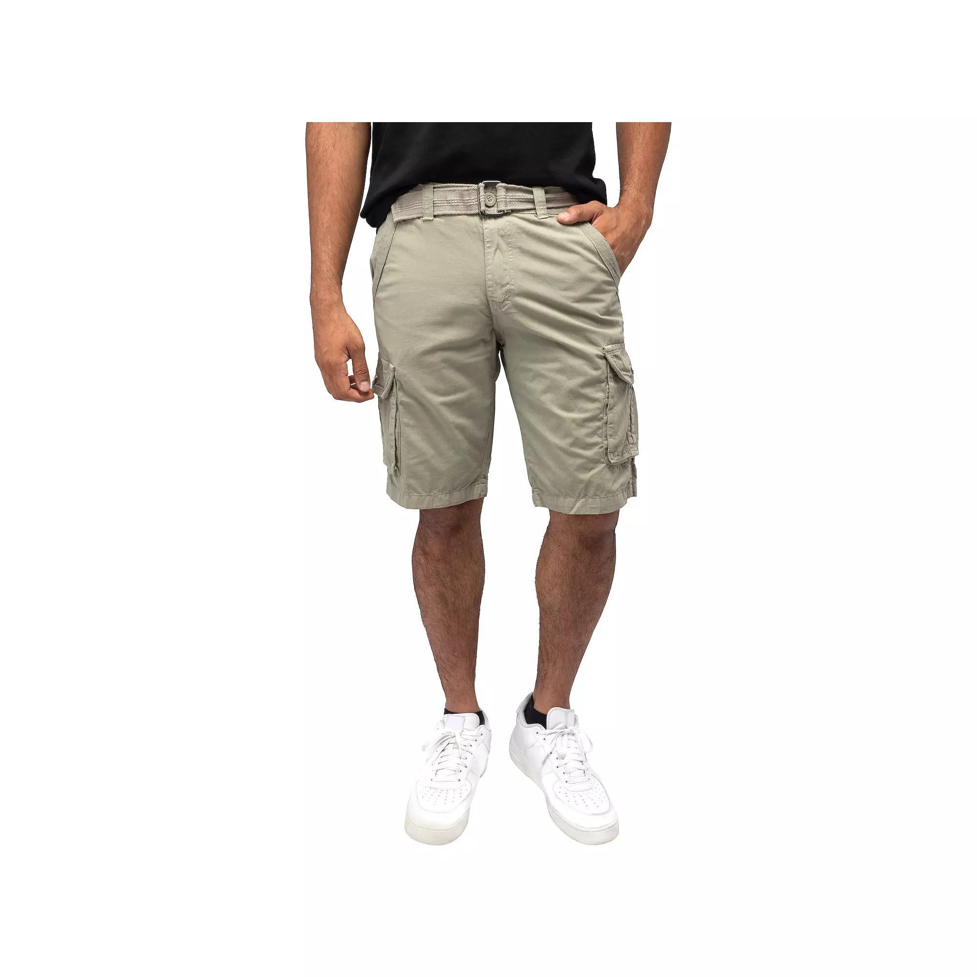 Men's RAW X by Xray Regular-Fit Belted Button Cargo Shorts, Size: 38, Grey Product Image
