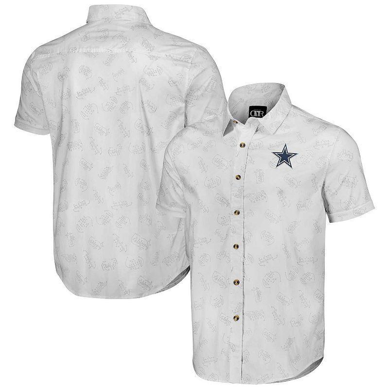 Men's NFL x Darius Rucker Collection by Fanatics White Los Angeles Chargers Woven Short Sleeve Button Up Shirt, Size: Medium Product Image