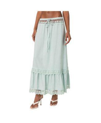 Edikted Womens Semi Sheer Lacey Maxi Skirt Product Image