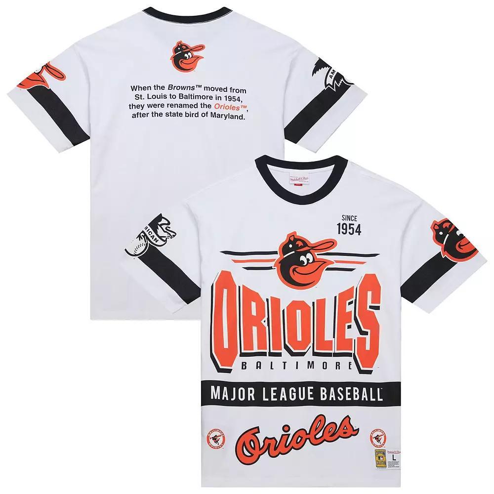 Men's Mitchell & Ness White Baltimore Orioles Cooperstown Collection Team Origins Premium T-Shirt,  Product Image
