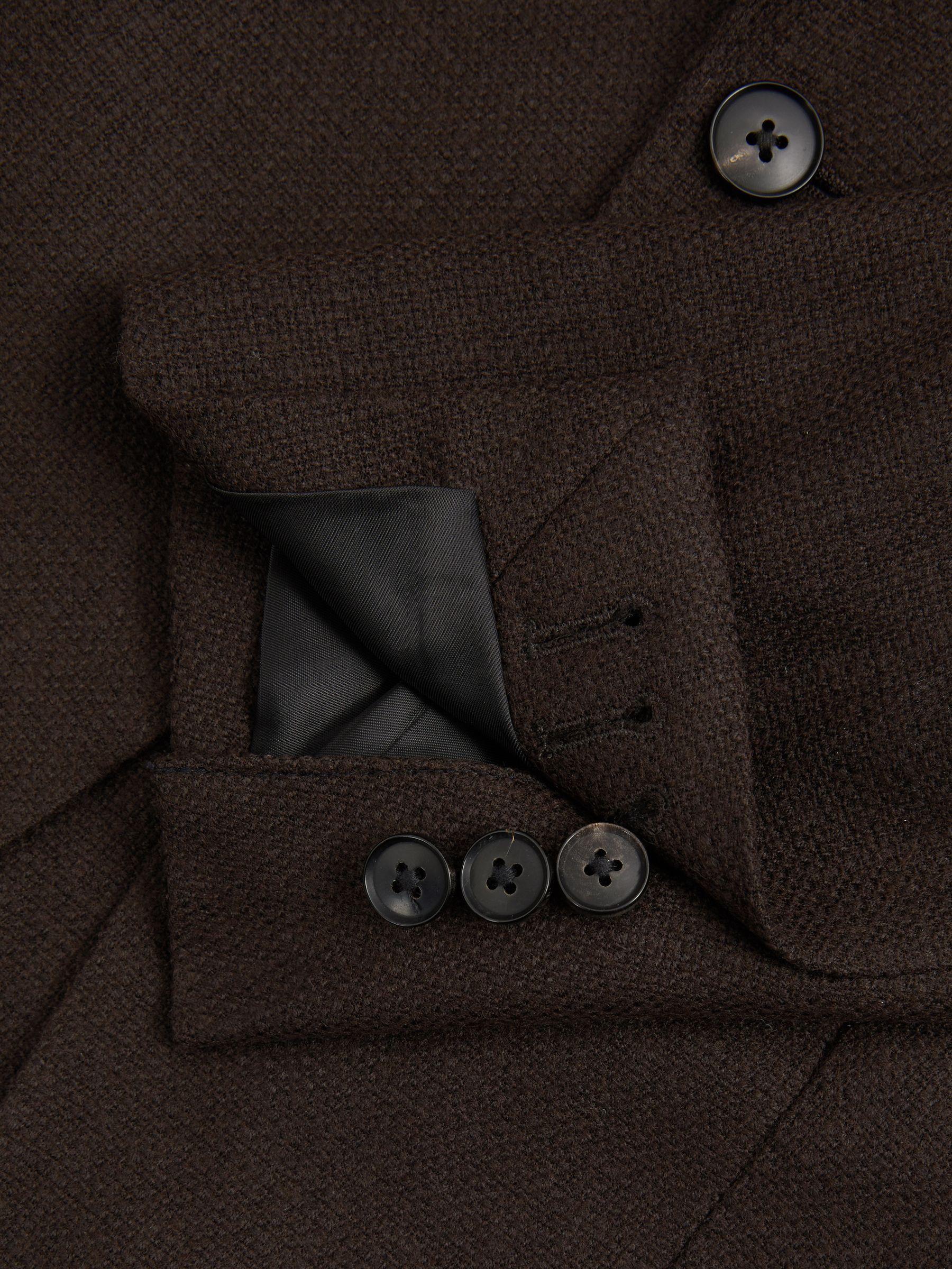 Single-Breasted Wool Blend Blazer Slim Fit in Chocolate Brown Product Image