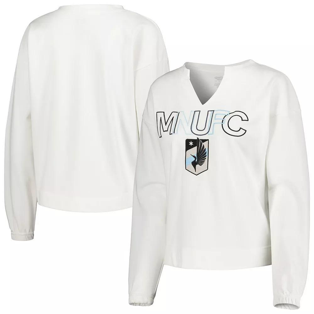 Women's Concepts Sport White Minnesota United FC Sunray Notch Neck Long Sleeve T-Shirt,  Product Image