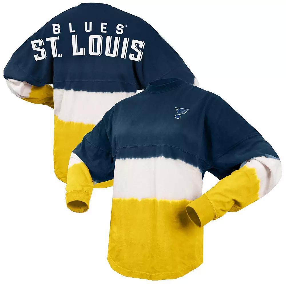 Women's Spirit Jersey Navy/Gold St. Louis Blues Ombre Long Sleeve T-Shirt, Size: Large Product Image