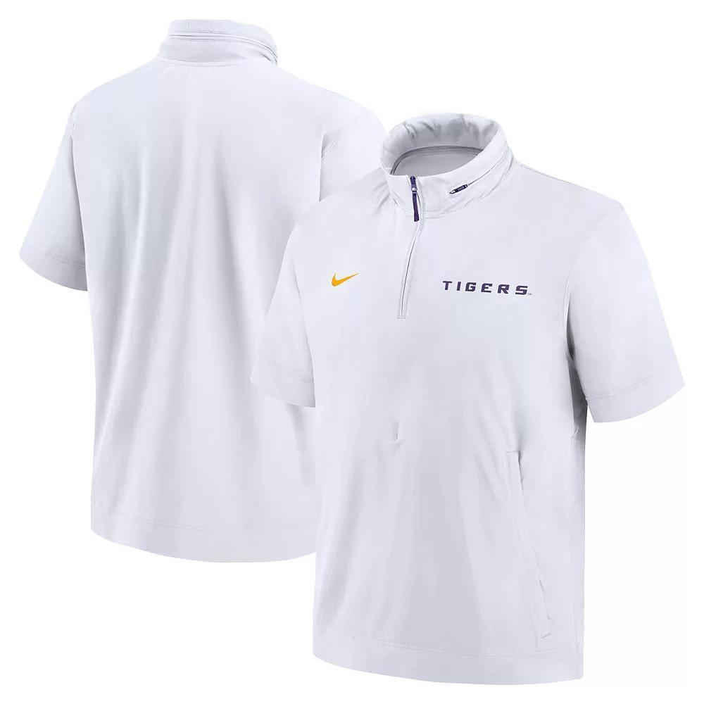 Men's Nike White Tennessee Volunteers 2024 Sideline Coach Short Sleeve Half-Zip Hoodie Jacket,  Product Image