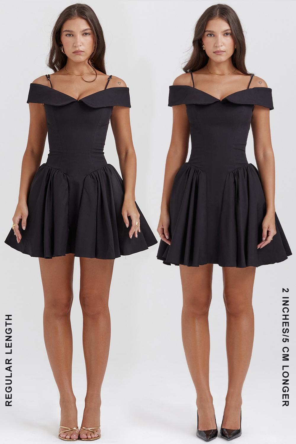 Elida Black Off Shoulder Mini Dress Product Image