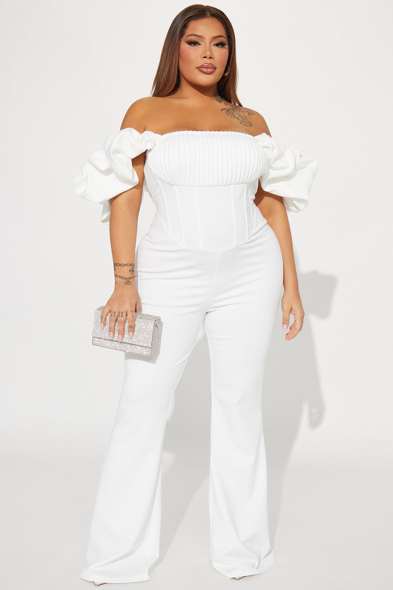 Dreaming In Ruffles Jumpsuit  - White Product Image
