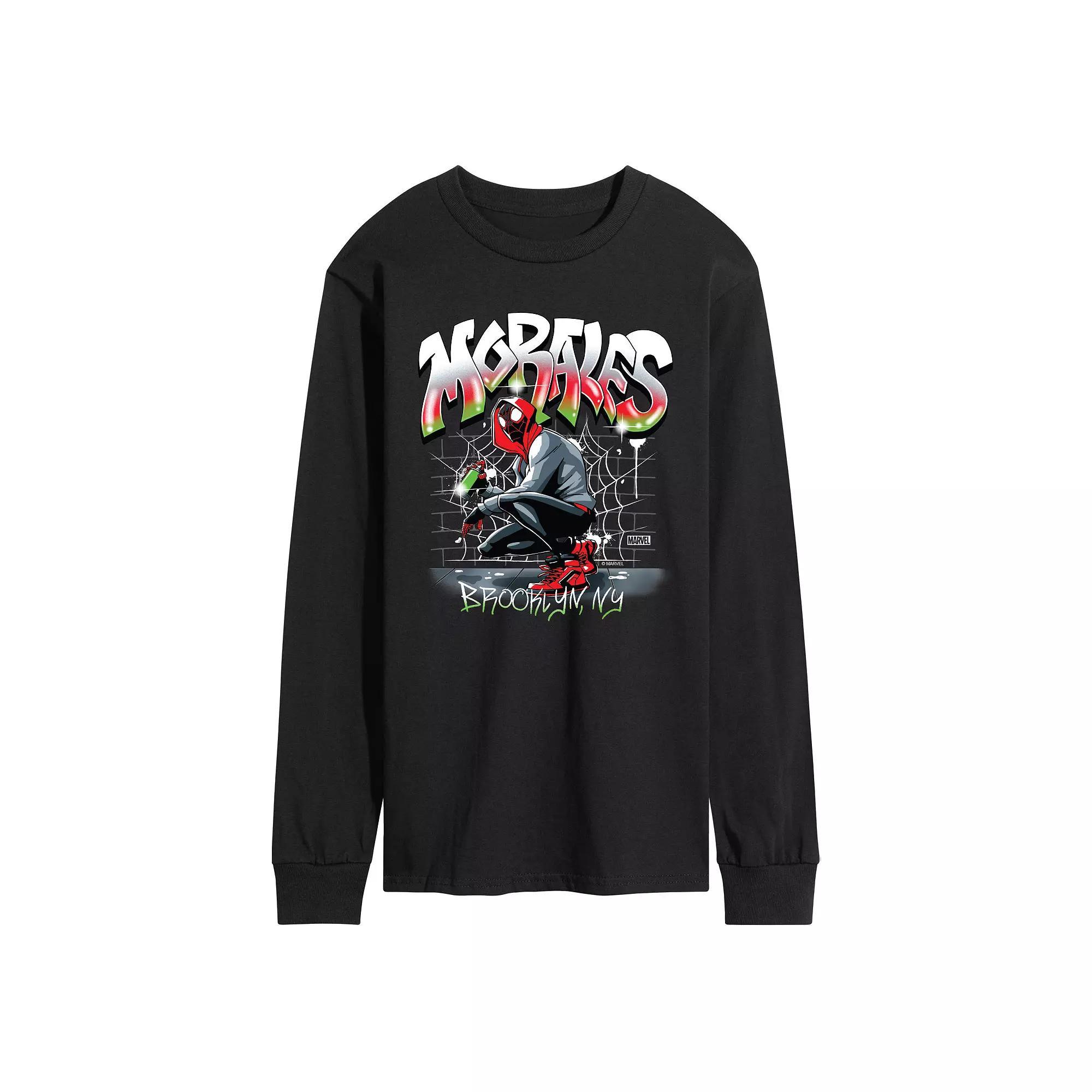 Men's Marvel Spider-Man Miles Morales Long Sleeve Graphic Tee,  Product Image