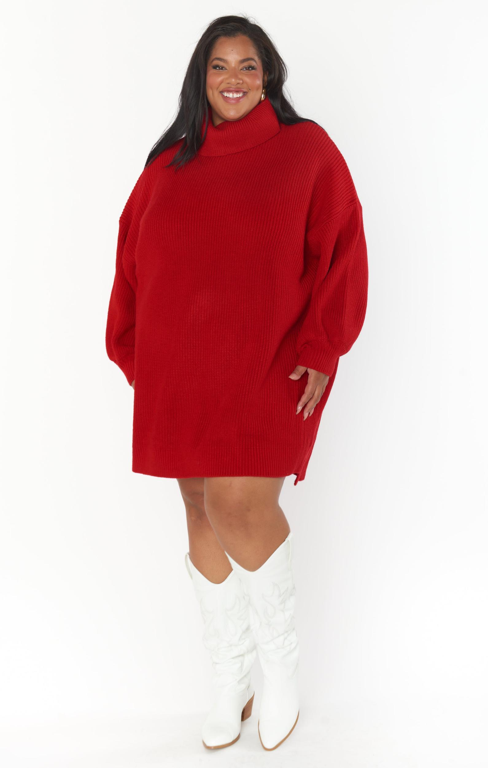 Chester Sweater Dress ~ Holly Red Knit Product Image