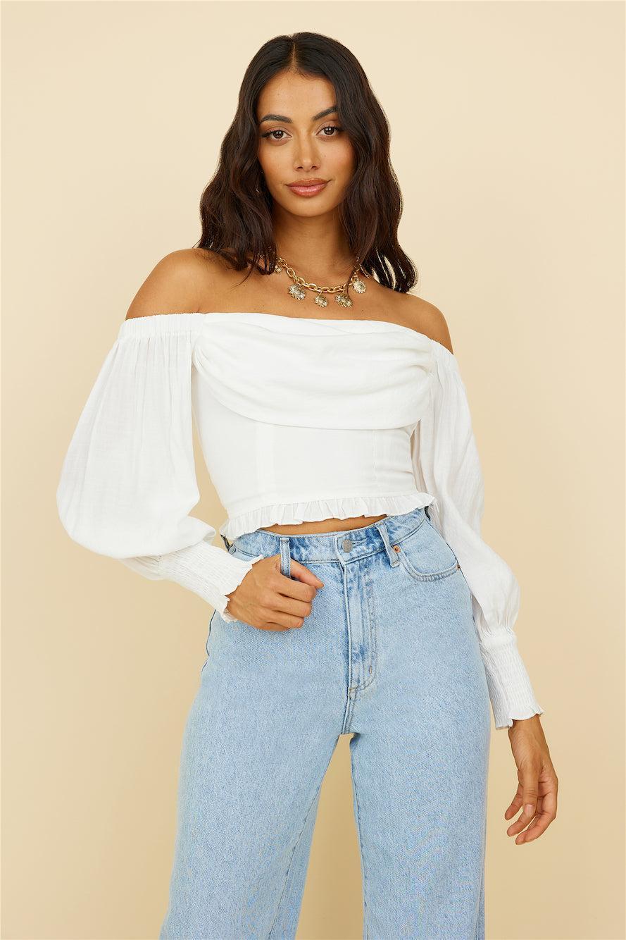 Afternoon Bliss Crop Top White Product Image