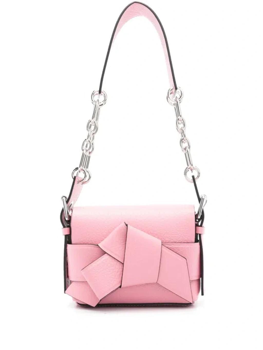 ACNE STUDIOS Small Musubi Chain Leather Shoulder Bag In Rose Pink Product Image