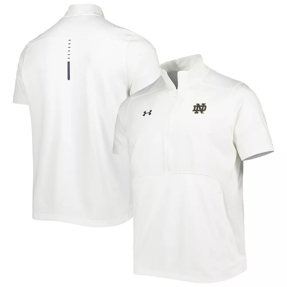 Men's Under Armour White Notre Dame Fighting Irish Motivate 2.0 Half-Zip Jacket,  Product Image