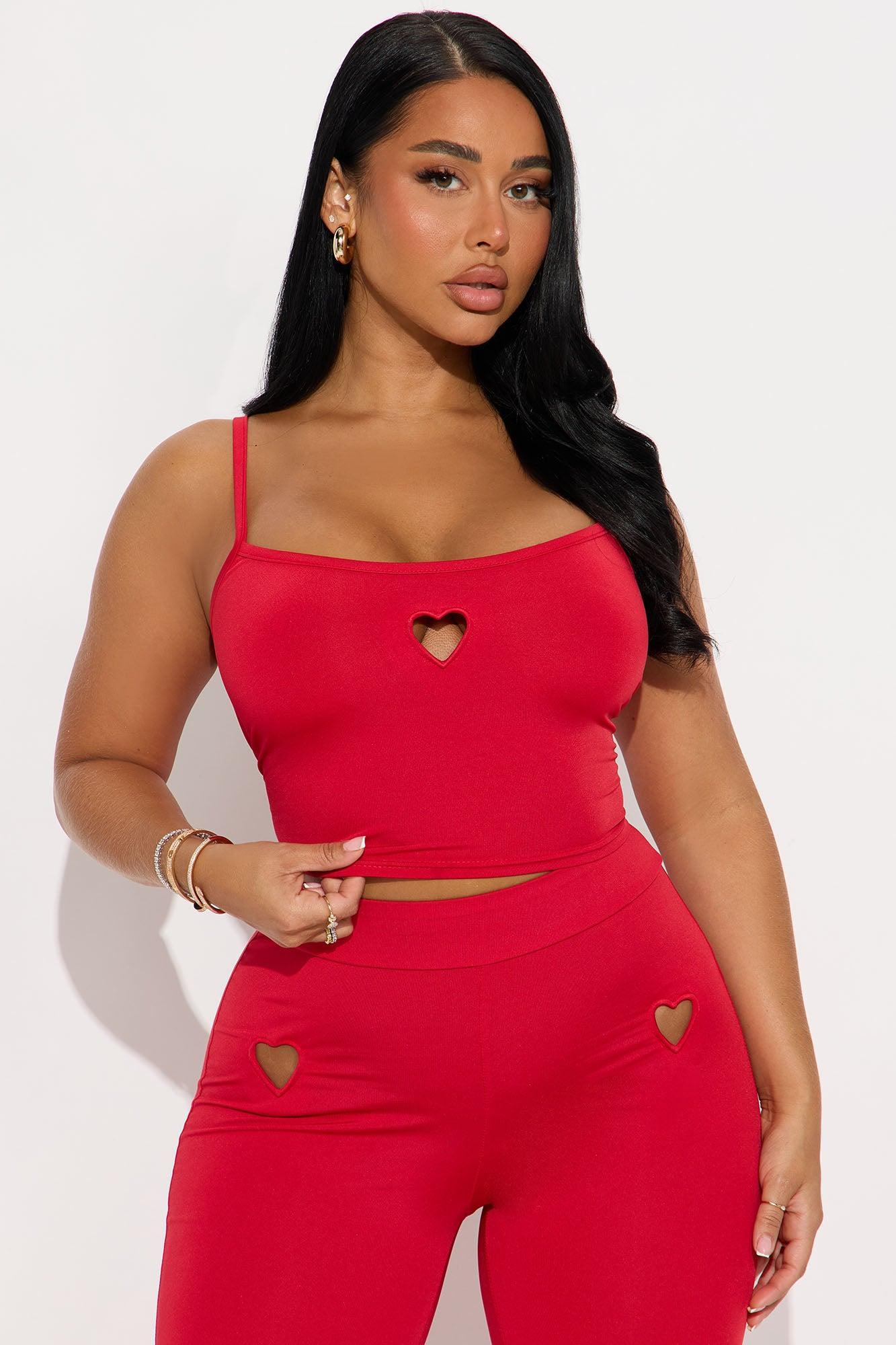 Hearts In Motion Pant Set - Red Female Product Image