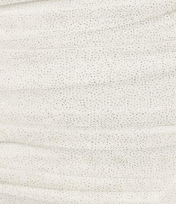 Pear Culture Spaghetti Strap Square Neck Wrap Tail Glitter Dress Product Image