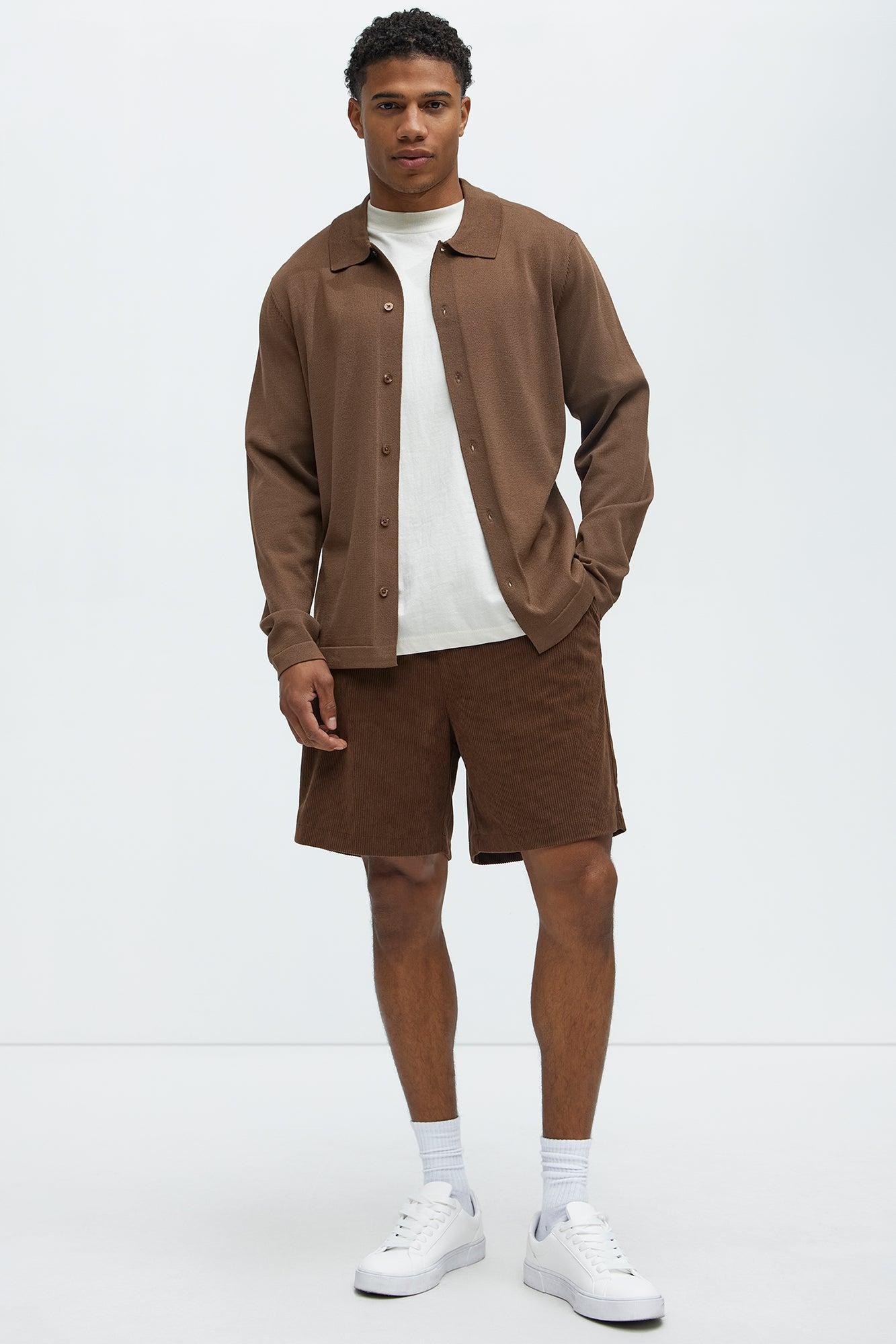 Beau Relaxed Corduroy Shorts - Brown Product Image