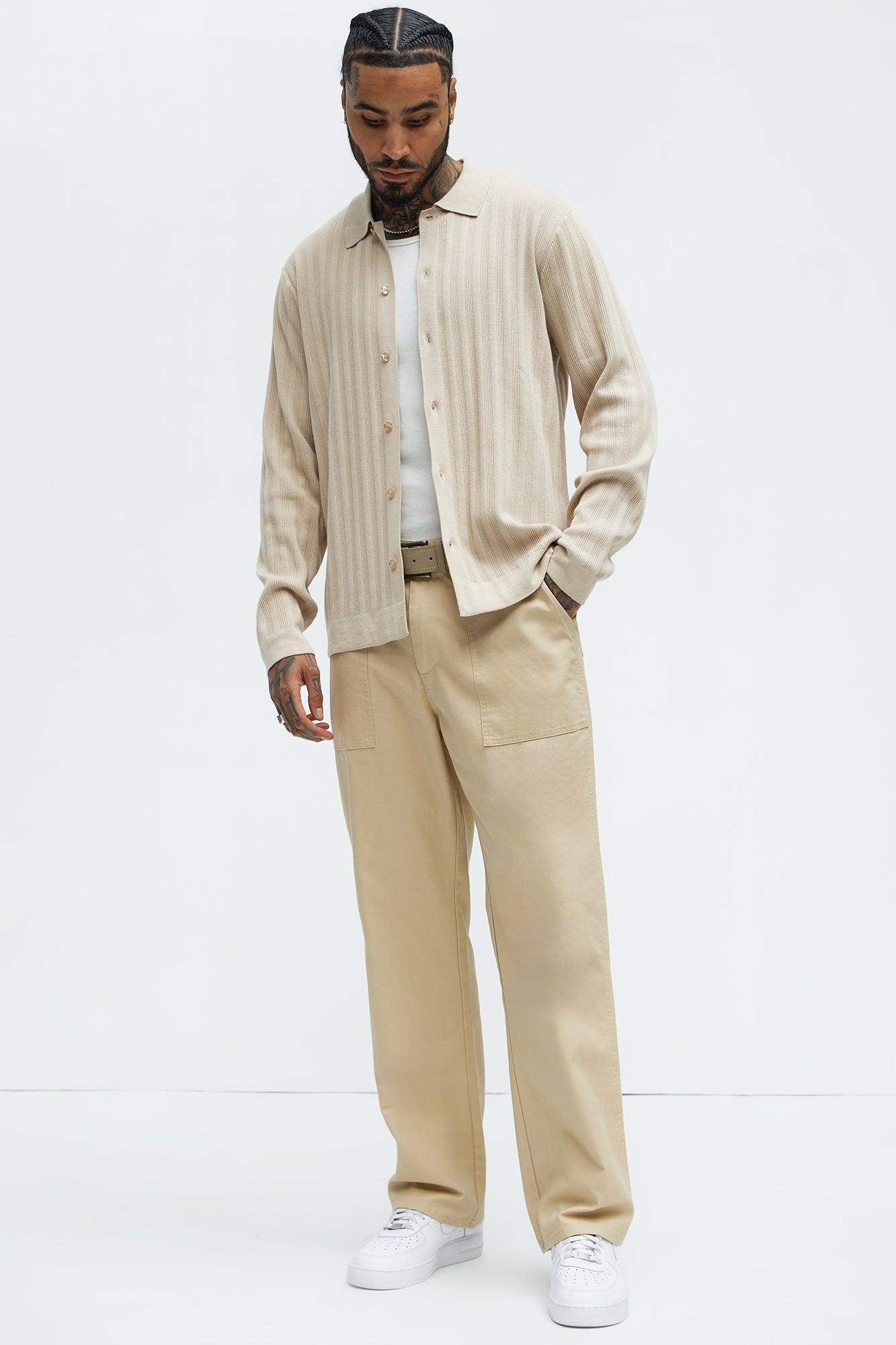 Berry Fatigue Straight Pants - Khaki Product Image