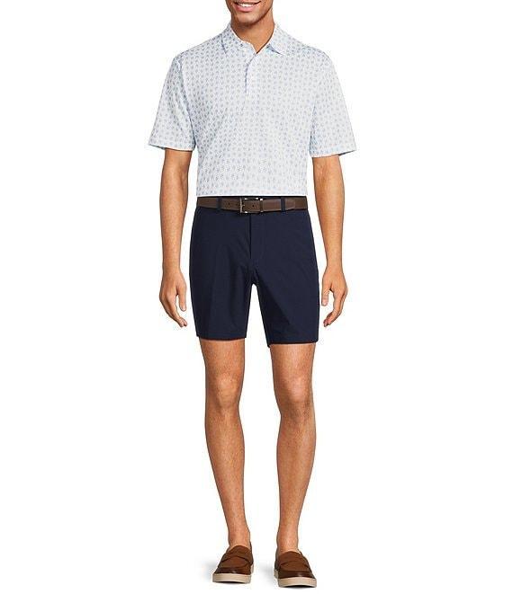 Roundtree & Yorke Performance Short Sleeve Mini Palm Tree Print Polo Shirt Product Image