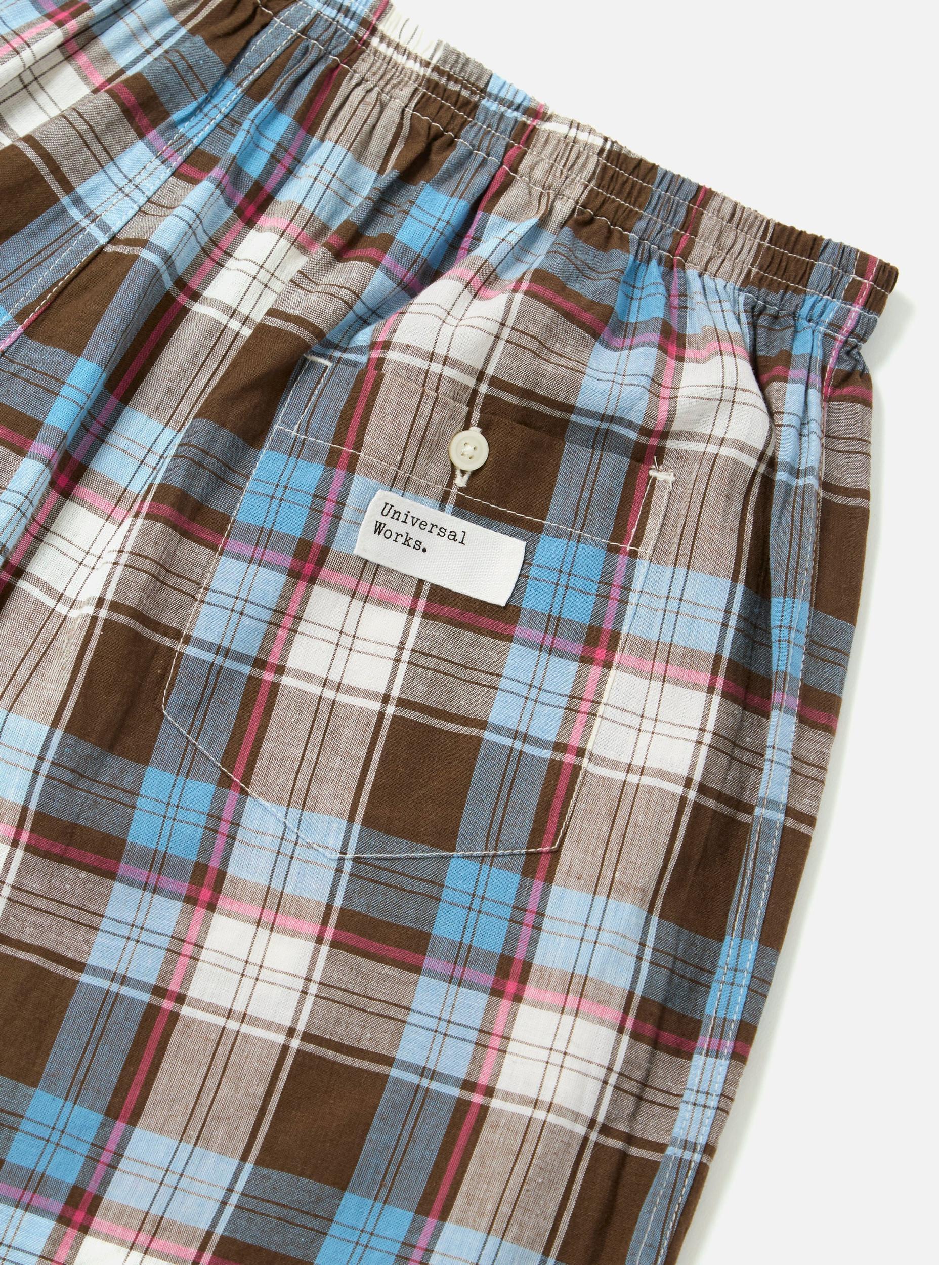 Boxer Short in Blue/Brown Check 3 Product Image