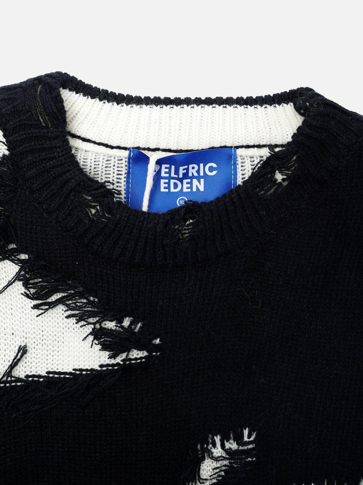 Aelfric Eden Star Distressed Fringe Sweater Product Image