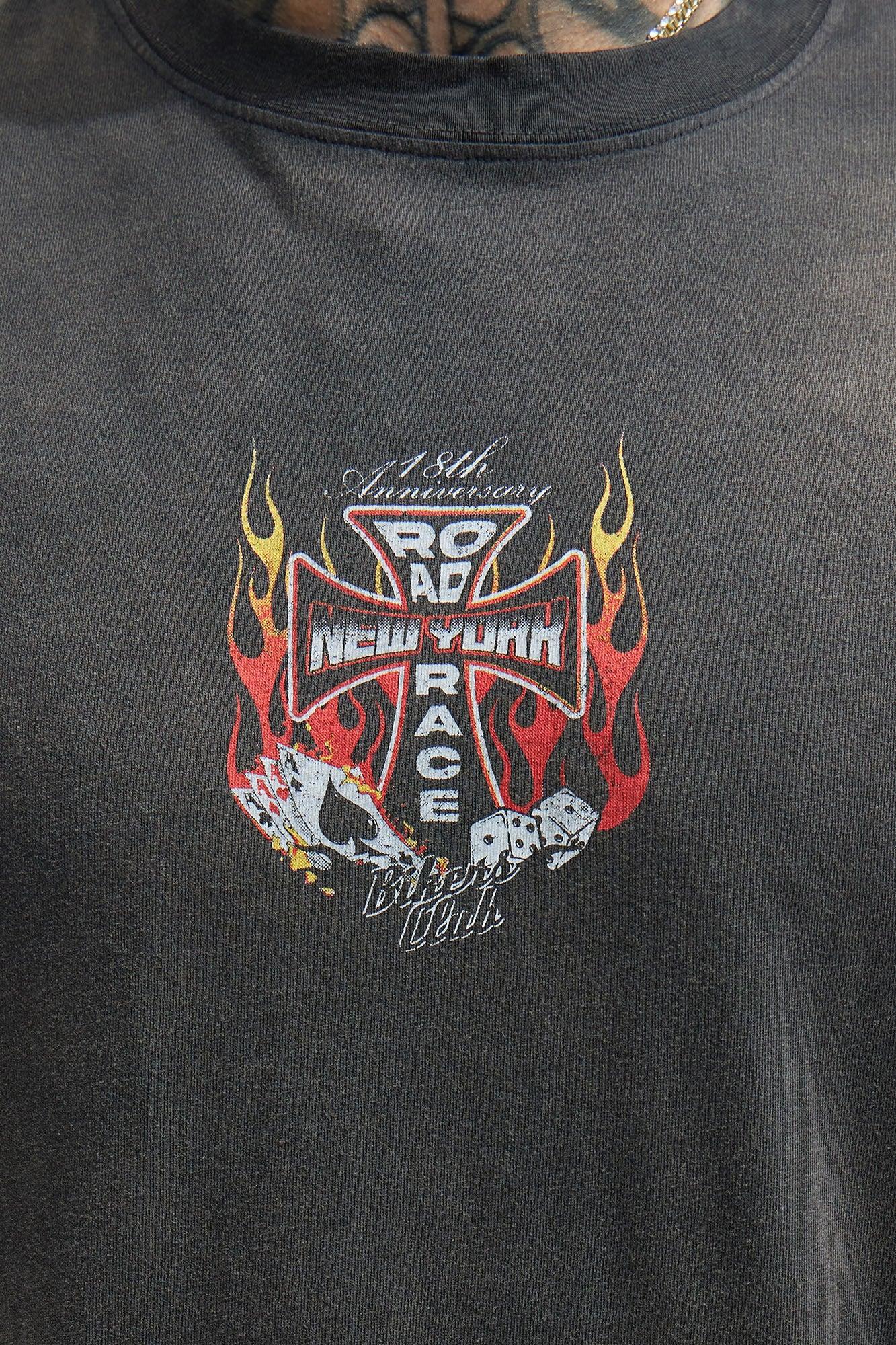 Road Race Oversized Short Sleeve Tee - Black Product Image