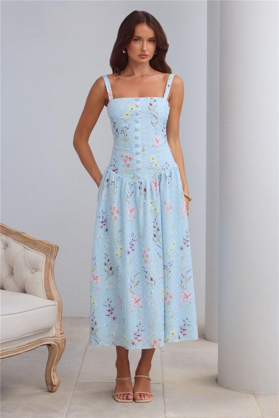 Whimsical Charm Maxi Dress Blue Product Image