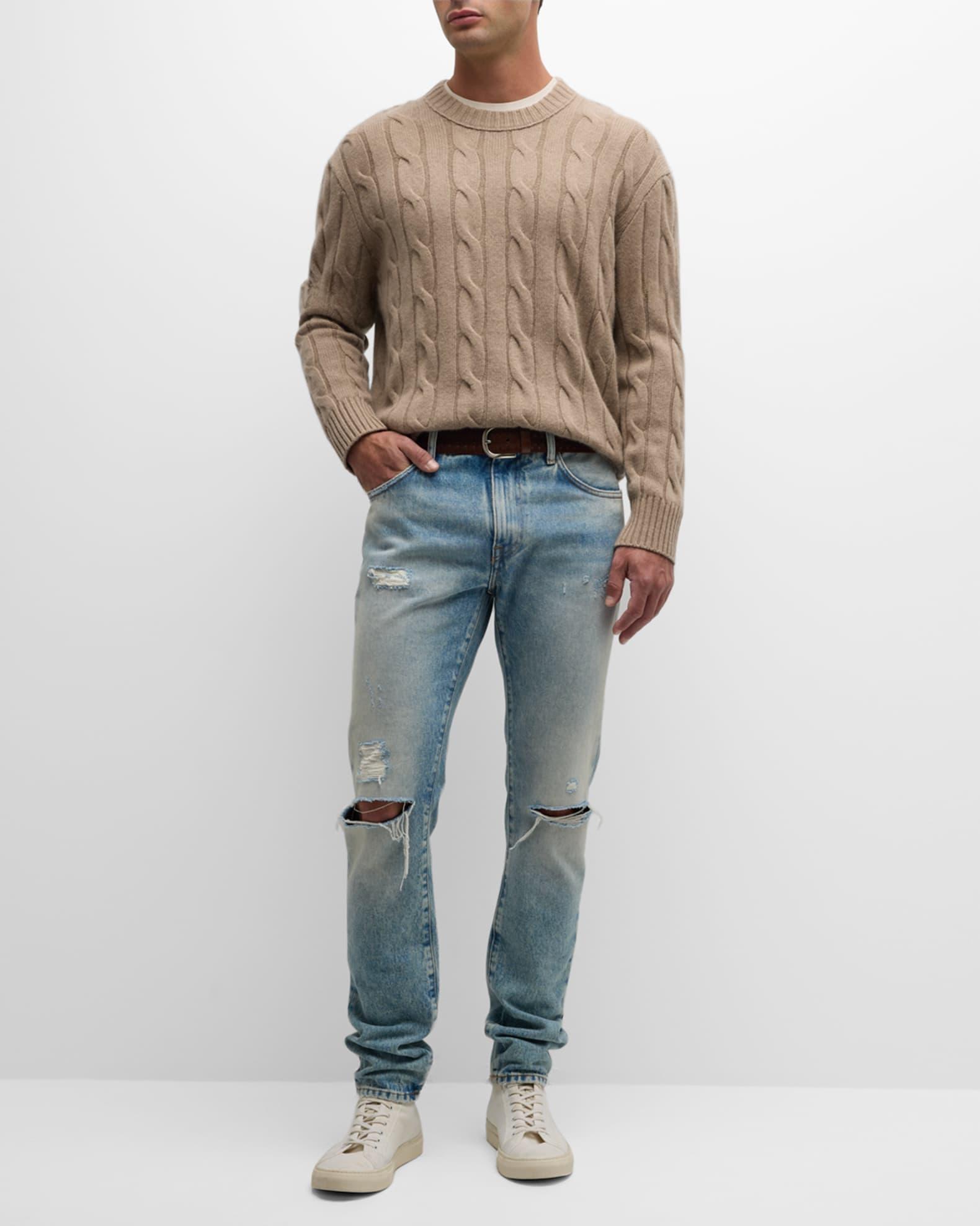 Mens Cable-Knit Cashmere Sweater Product Image
