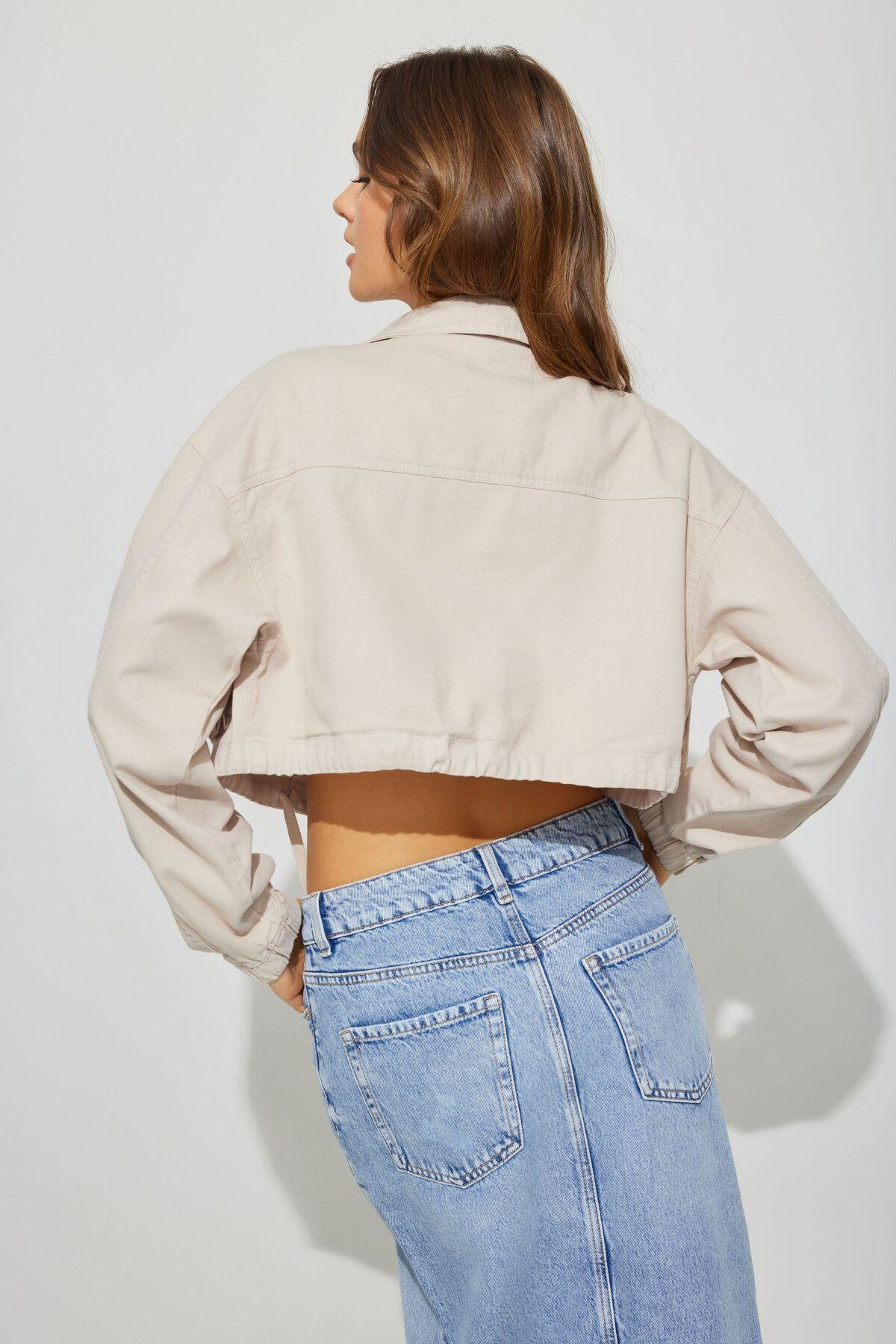 Cropped Utility Denim Jacket Product Image