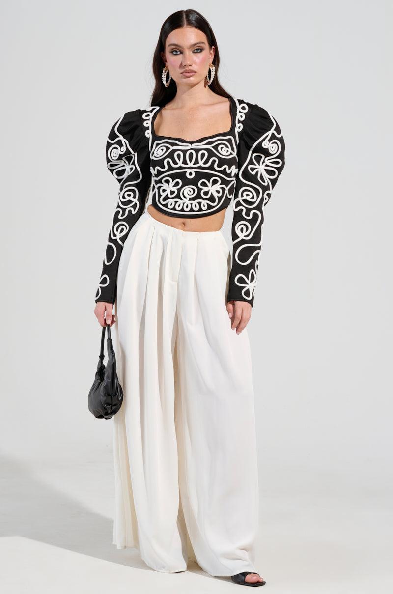 BLURRED LINES LONG SLEEVE BLOUSE Product Image