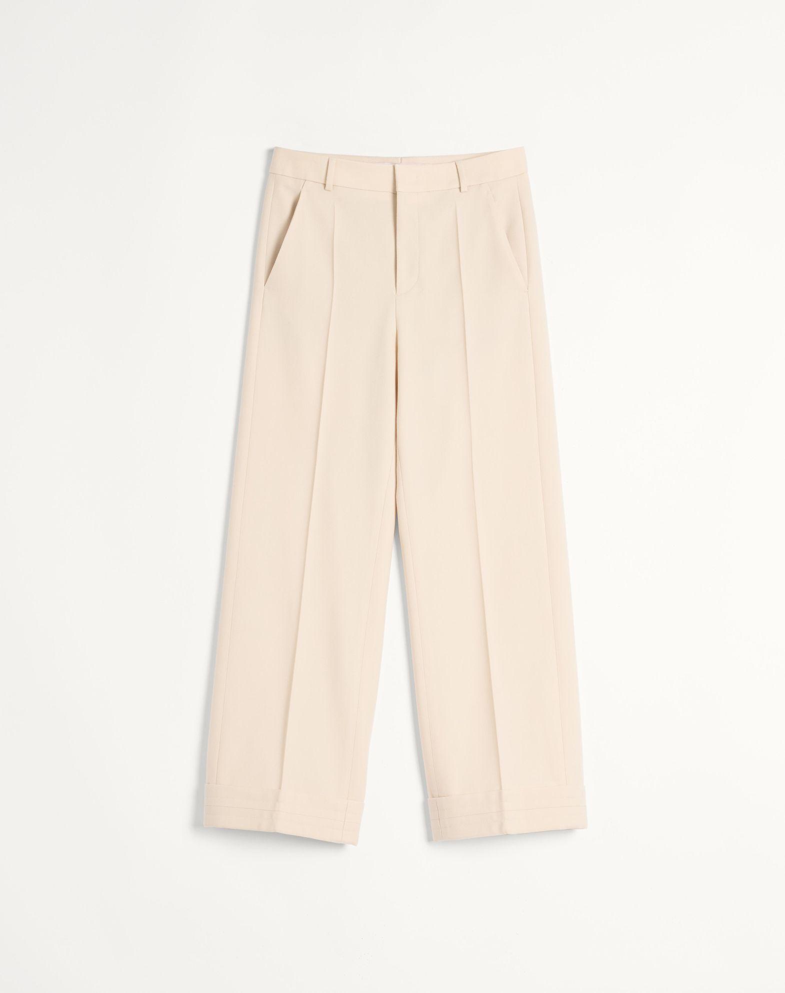 Wool Gabardine Pants With Turn-Ups Product Image