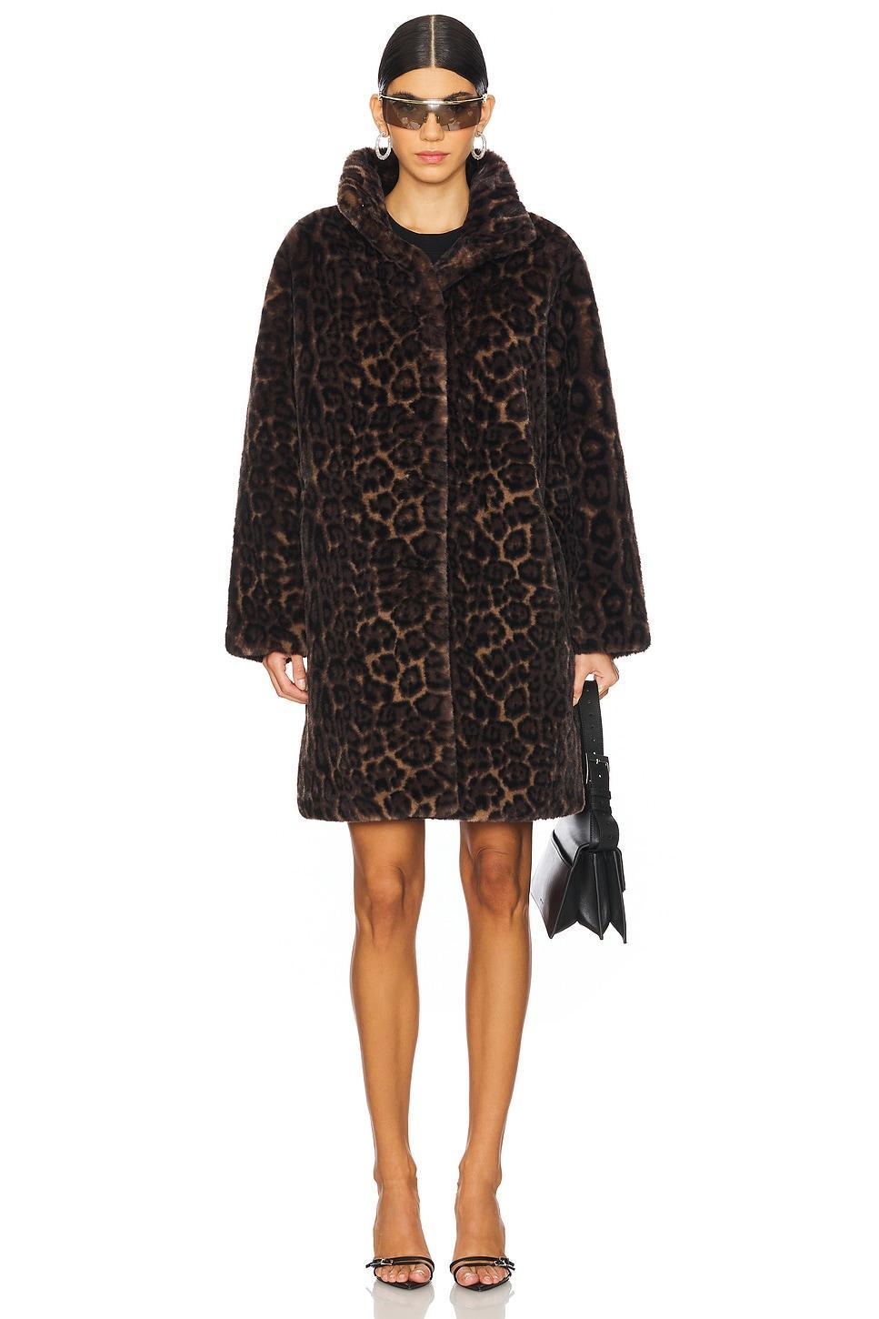 Blair Leopard Mid Length Coat Apparis Product Image