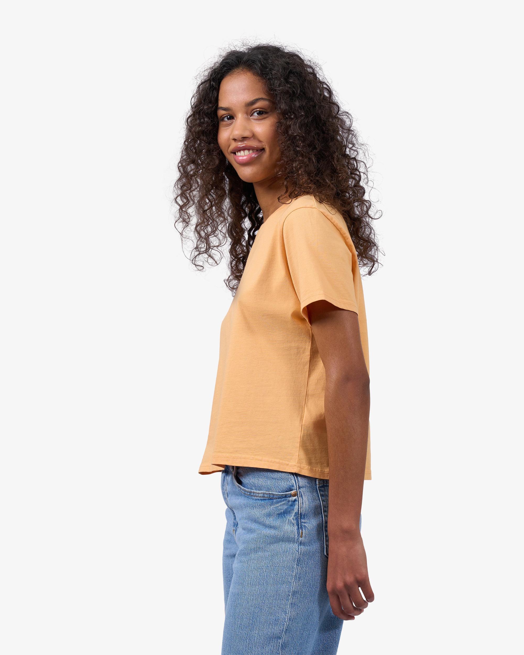 Organic Boxy Crop Tee - Petrol Blue Product Image