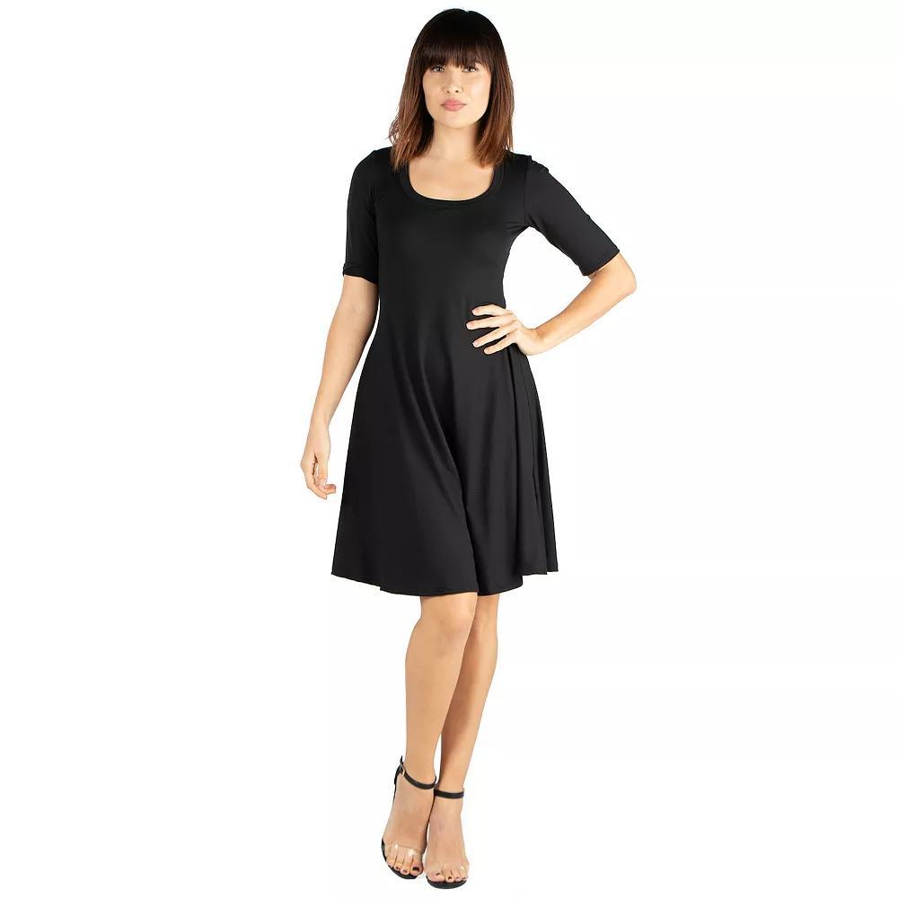 Women's 24seven Comfort Apparel Knee Length A-Line Dress,  Product Image