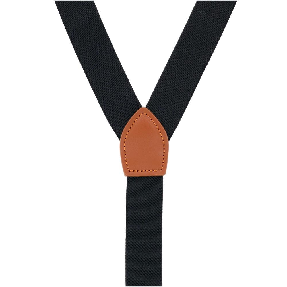 CTM Men's 1 Inch Wide Suspender with Faux Leather Buckle and Clip-Ends, Black Product Image