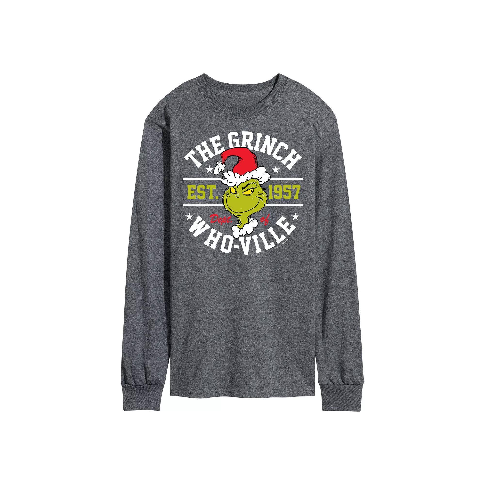Men's Dr. Seuss Grinch Who-ville Long Sleeve Tee,  Product Image