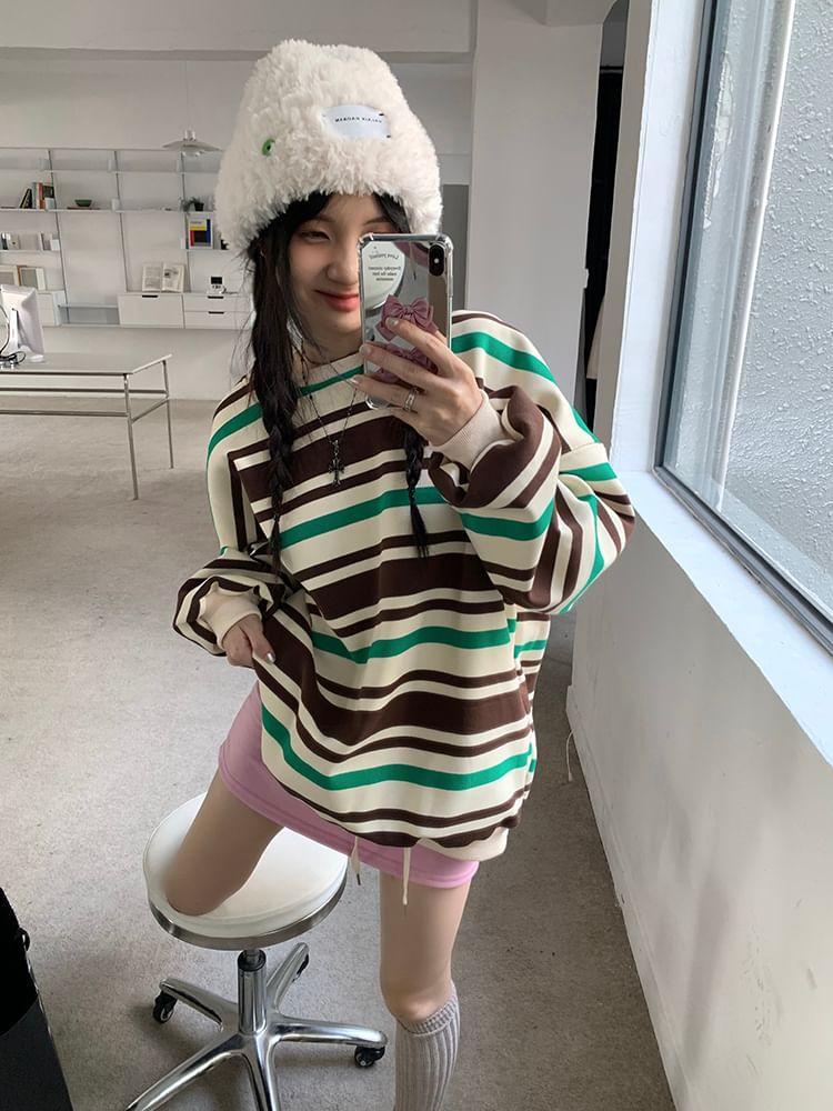 Crewneck Striped Pullover Product Image