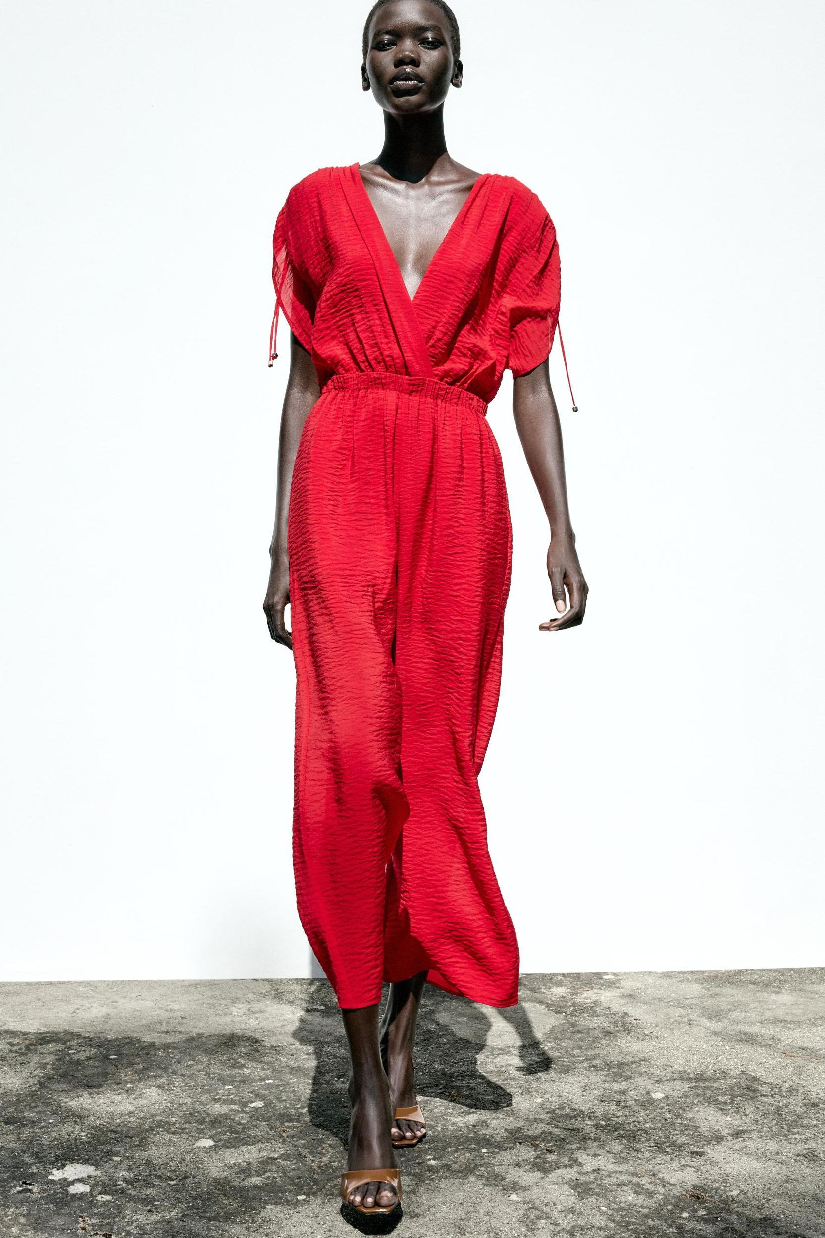 WIDE V-NECK JUMPSUIT Product Image