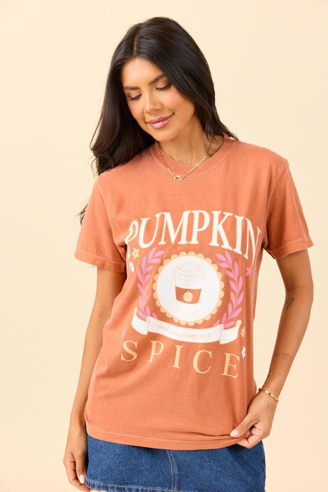 Pumpkin Spice And Everything Nice Rust Graphic Tee Product Image