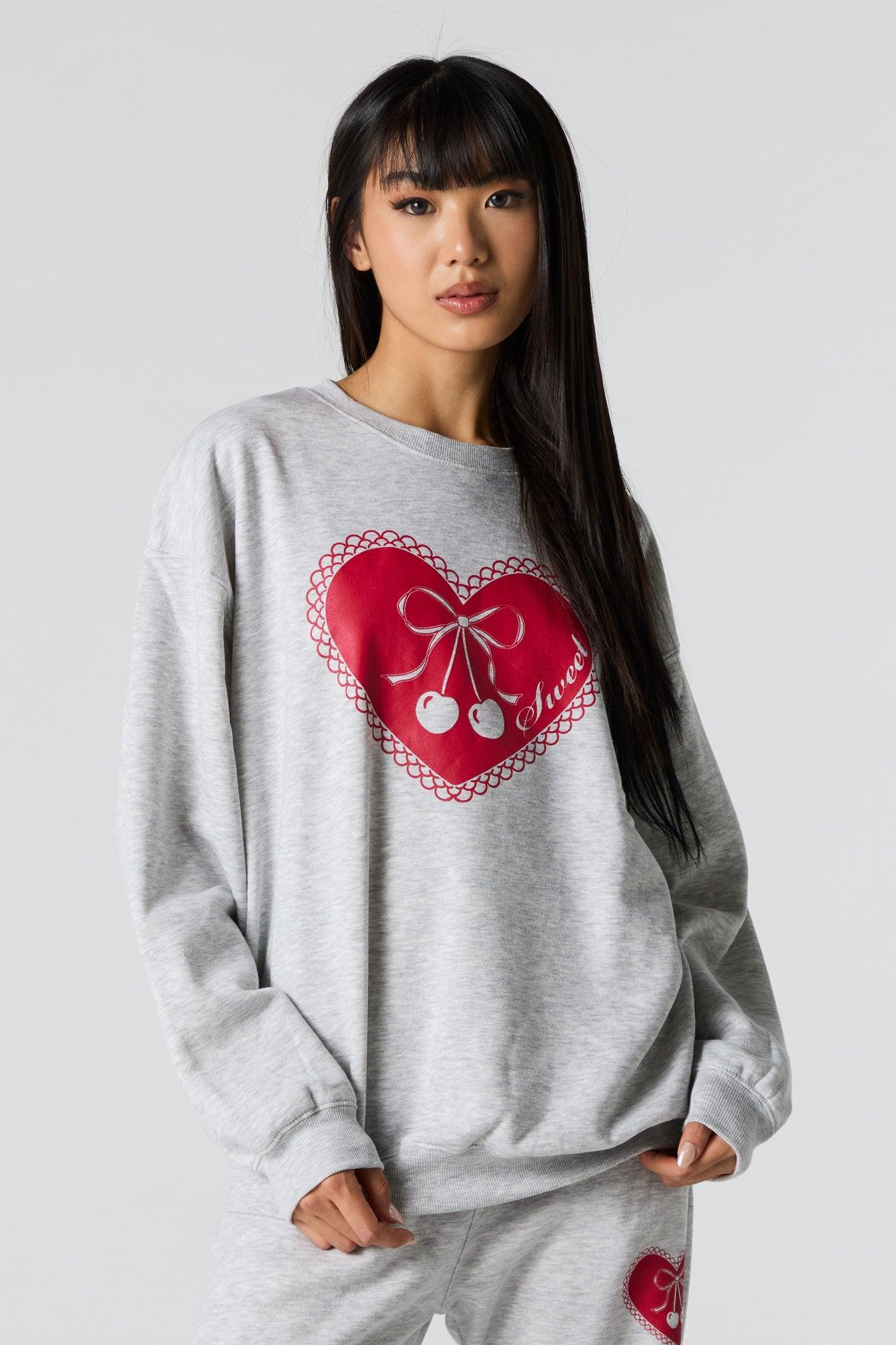 Cutesy Graphic Fleece Sweatshirt Female Product Image