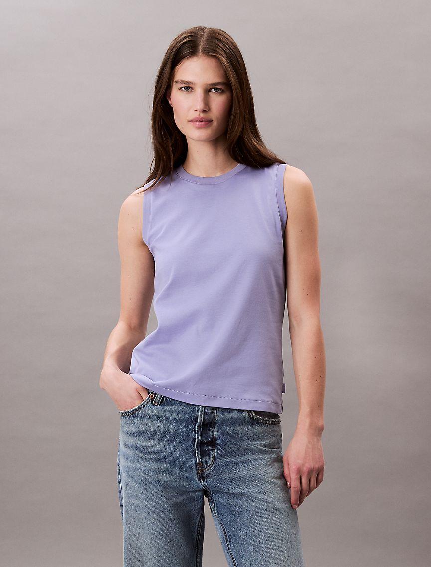 Cotton Stretch Ribbed Tank Top  Product Image