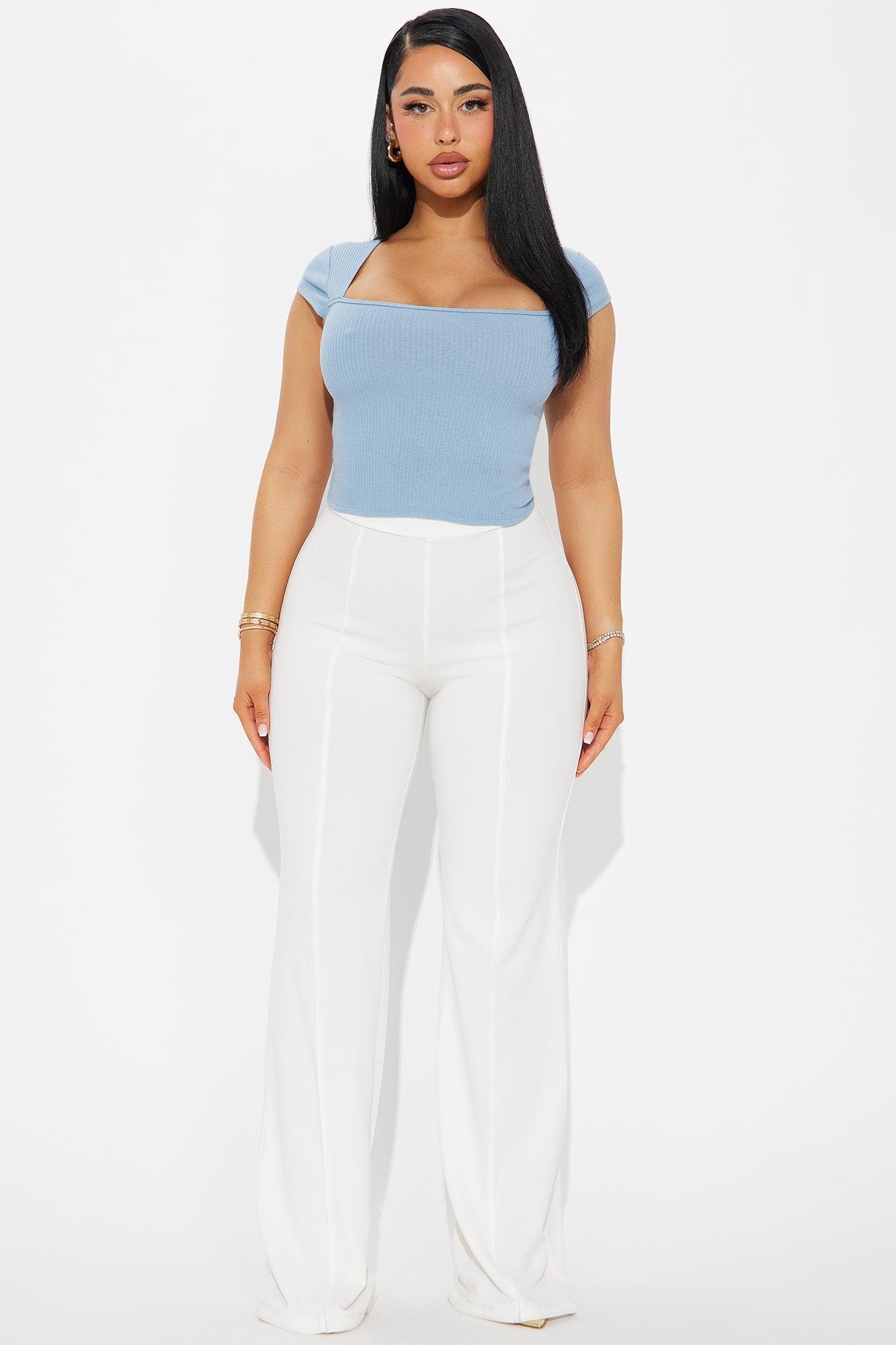 Avalon Square Neck Cap Sleeve Top - Blue Product Image