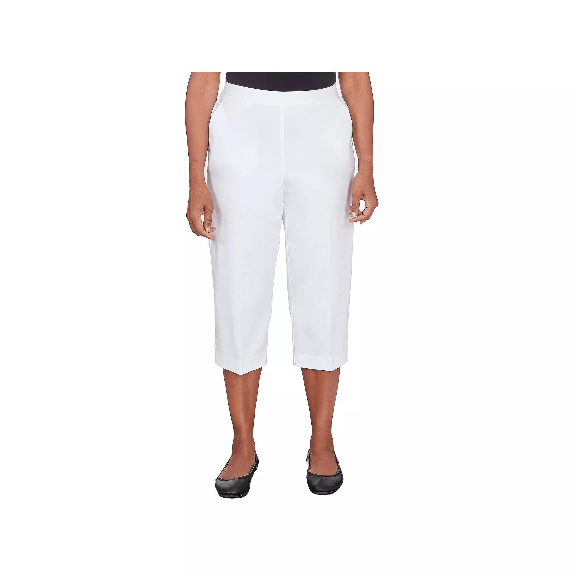 Women's Alfred Dunner Denim Twill Split Hem Capri Pants,  Product Image