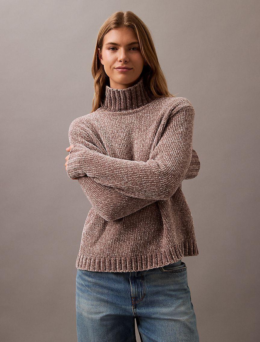 Chenille Relaxed Turtleneck Sweater Product Image
