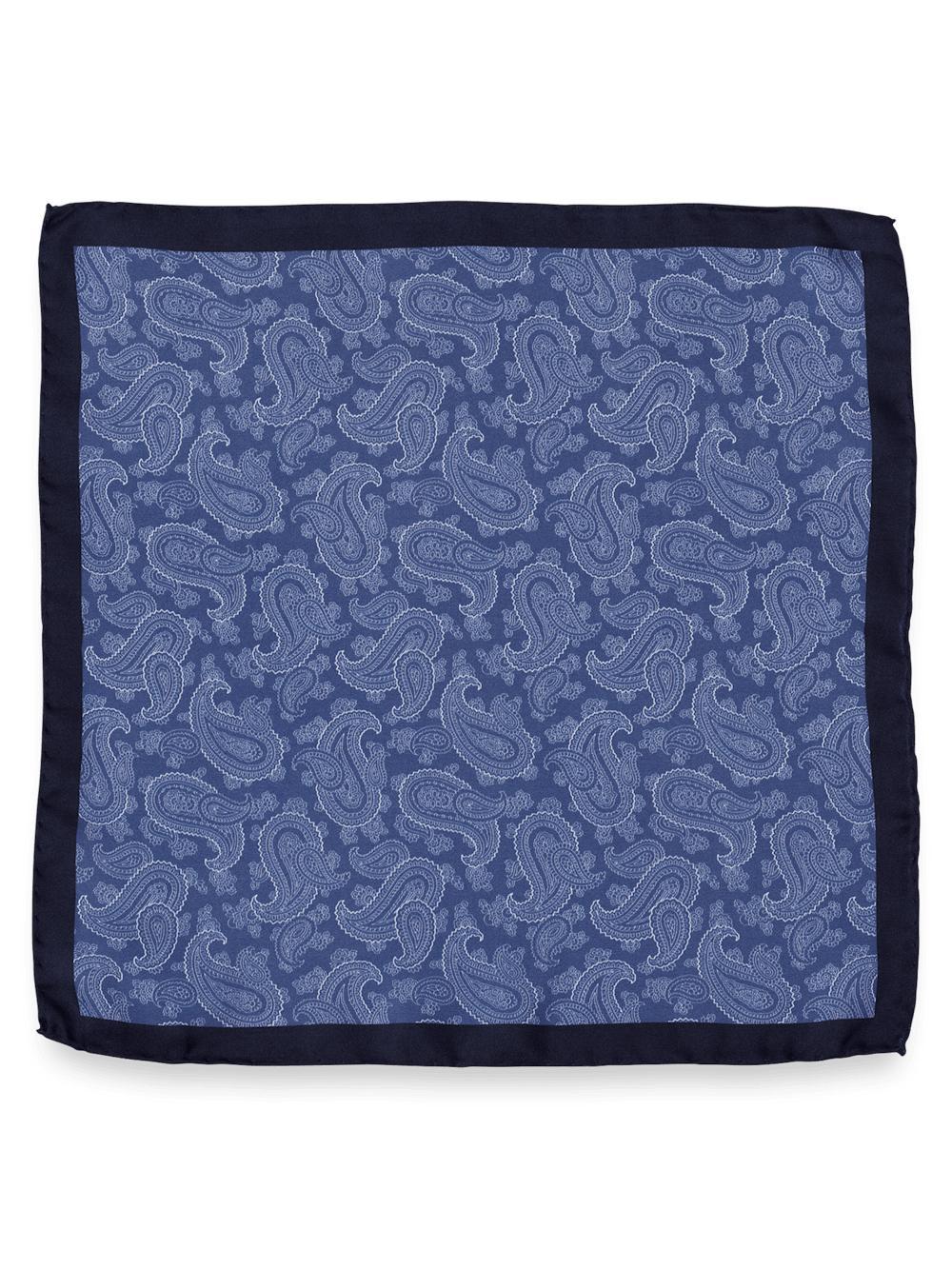 Paisley Silk Pocket Square - Blue Product Image